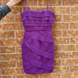 BCBGMaxazria strapless purple dress